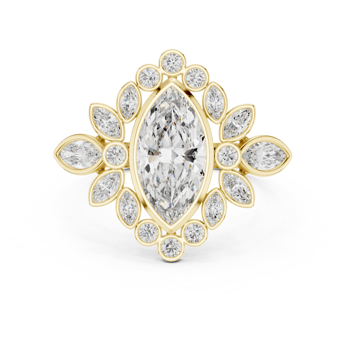 Marquise Sunburst Ring
