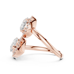 Pear Duo Halo Ring