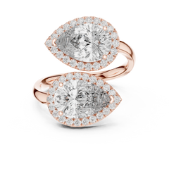 Pear Duo Halo Ring