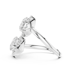 Pear Duo Halo Ring
