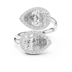 Pear Duo Halo Ring