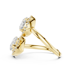 Pear Duo Halo Ring