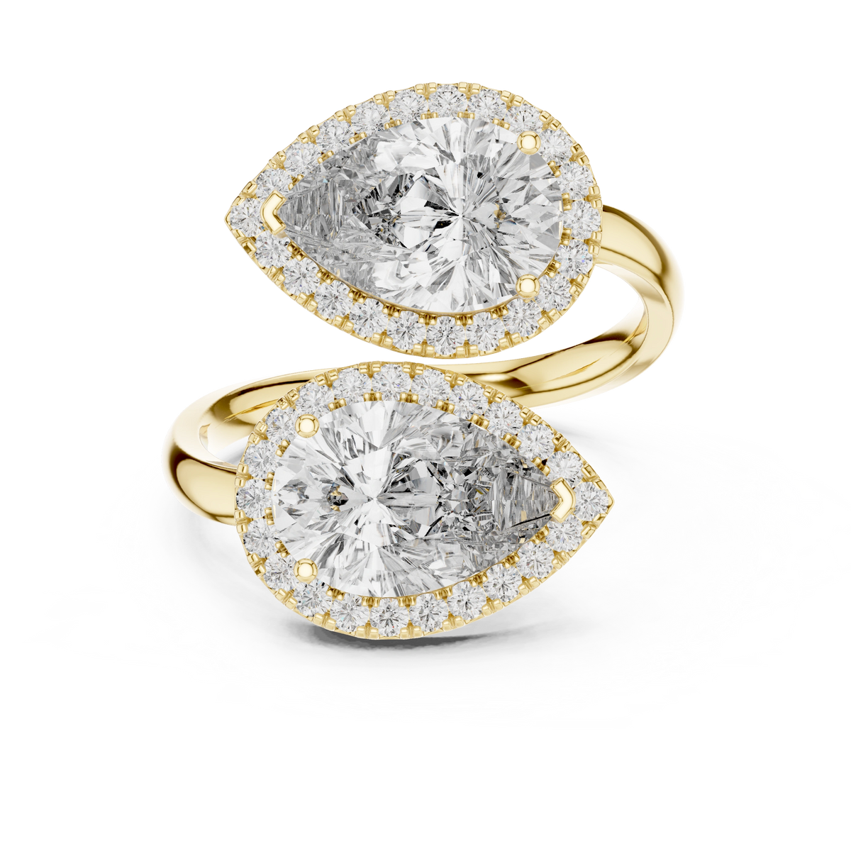 Pear Duo Halo Ring