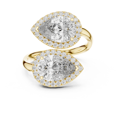 Pear Duo Halo Ring