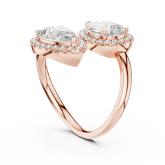 Pear Duo Halo Ring
