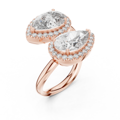 Pear Duo Halo Ring