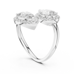 Pear Duo Halo Ring