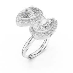 Pear Duo Halo Ring