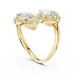 Pear Duo Halo Ring
