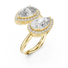 Pear Duo Halo Ring
