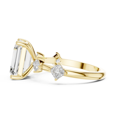 Emerald & Princess Accent Ring
