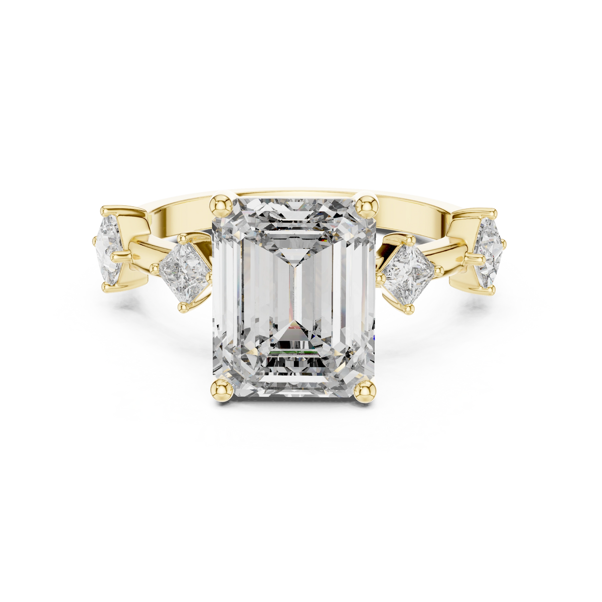 Emerald & Princess Accent Ring