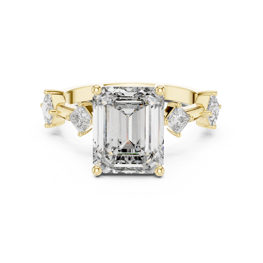 Emerald & Princess Accent Ring
