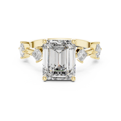 Emerald & Princess Accent Ring
