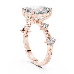 Emerald & Princess Accent Ring