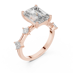 Emerald & Princess Accent Ring