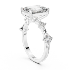 Emerald & Princess Accent Ring