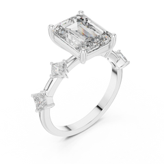 Emerald & Princess Accent Ring