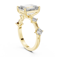 Emerald & Princess Accent Ring