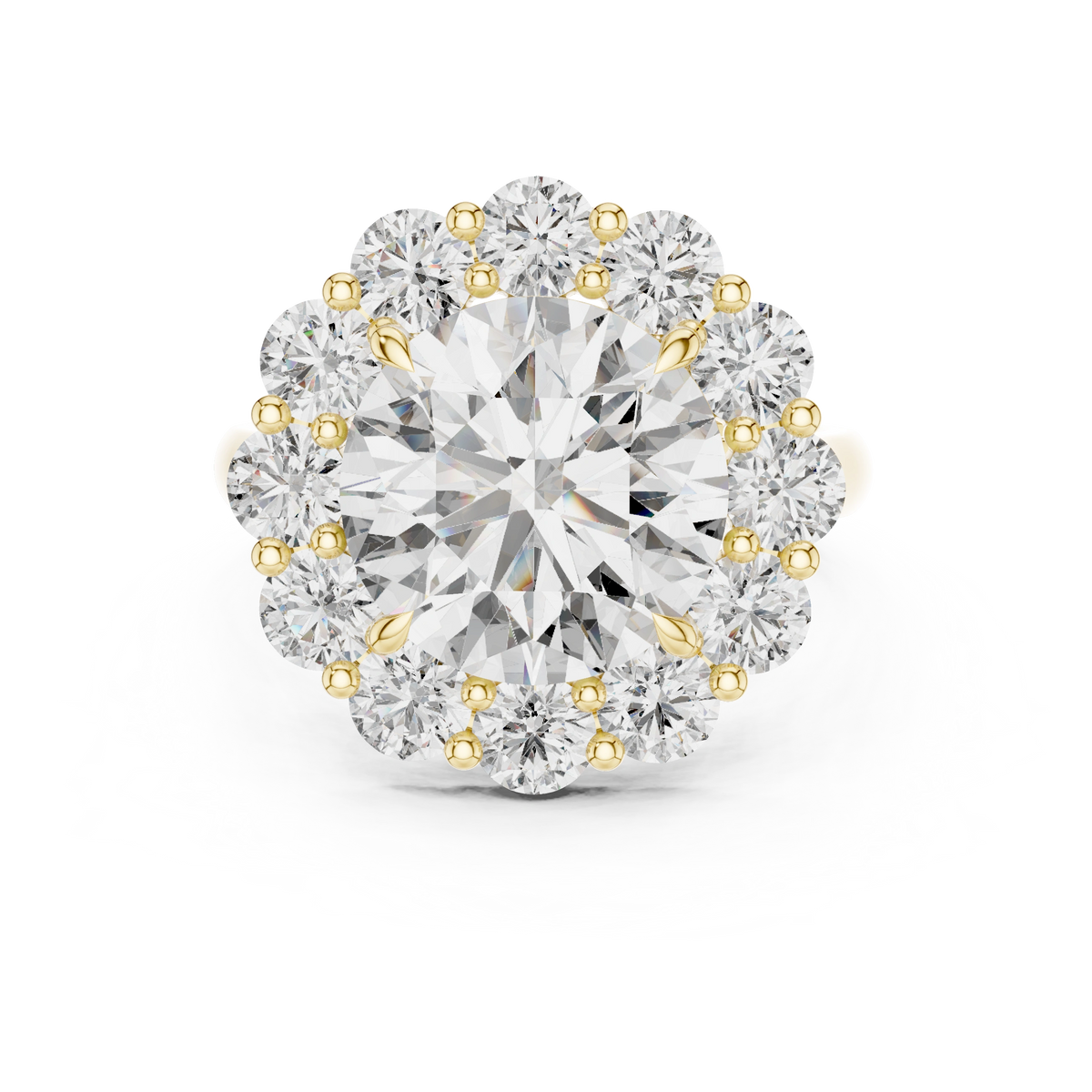 Round Flora Halo Ring