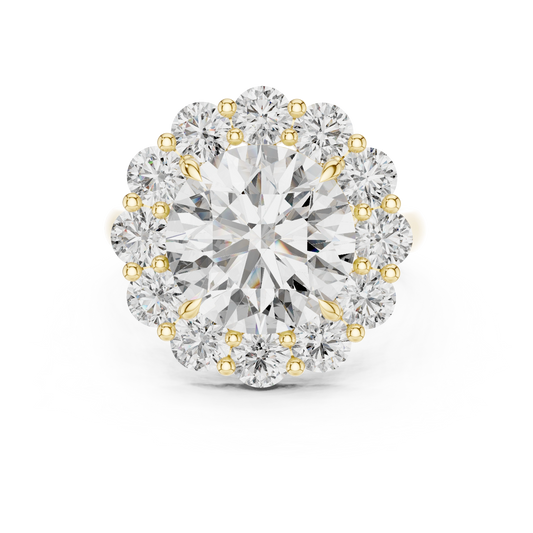 Round Flora Halo Ring