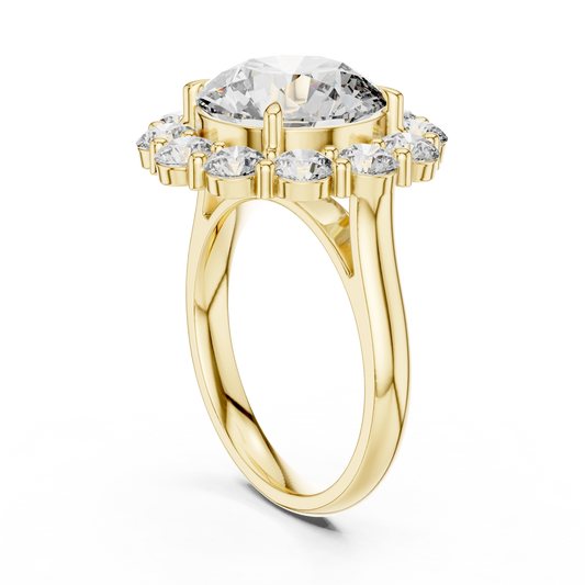 Round Flora Halo Ring