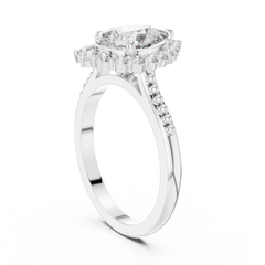 Pear Beaded Halo Ring