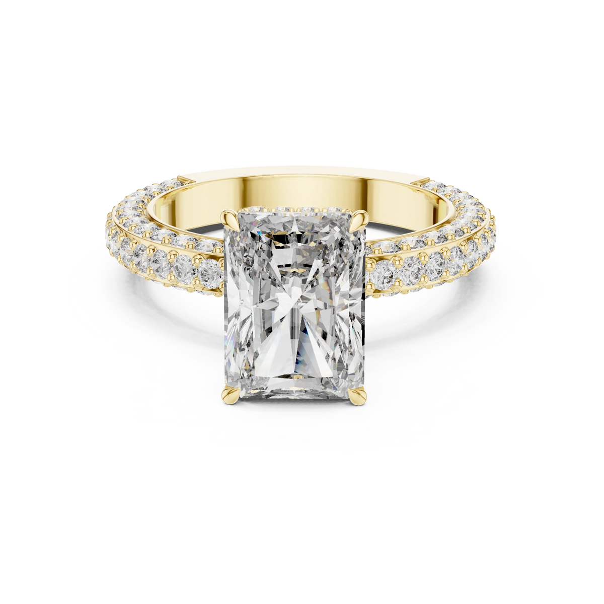Radiant Triple-Pavé Ring
