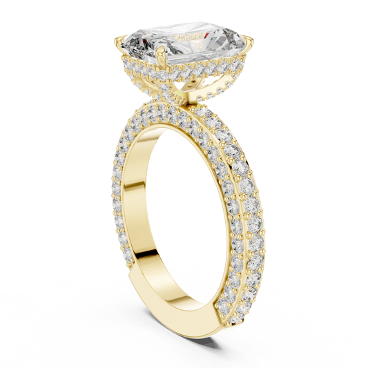 Radiant Triple-Pavé Ring