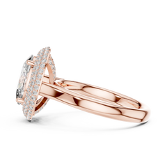 Oval Double-Halo Ring