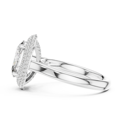 Oval Double-Halo Ring