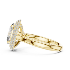 Oval Double-Halo Ring