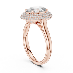 Oval Double-Halo Ring
