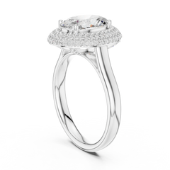 Oval Double-Halo Ring
