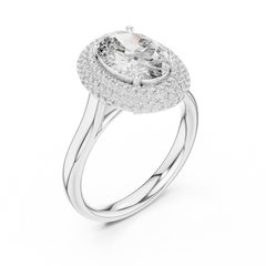 Oval Double-Halo Ring