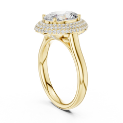 Oval Double-Halo Ring
