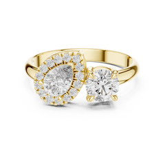 Aurevia Toi et Moi Pear & Round Ring
