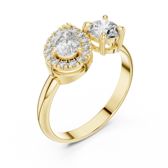 Aurevia Toi et Moi Pear & Round Ring