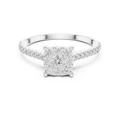 Aurevia Cushion Cluster Pave Ring