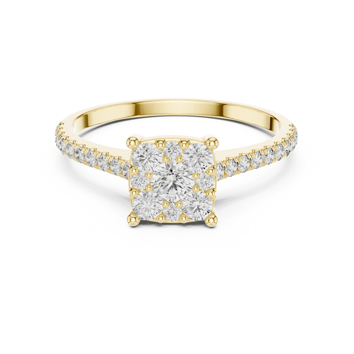 Aurevia Cushion Cluster Pave Ring