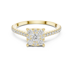 Aurevia Cushion Cluster Pave Ring