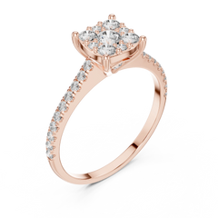 Aurevia Cushion Cluster Pave Ring
