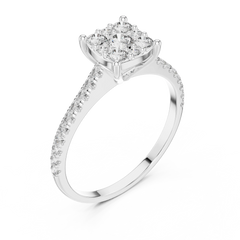 Aurevia Cushion Cluster Pave Ring