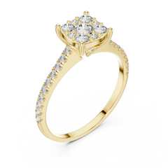 Aurevia Cushion Cluster Pave Ring