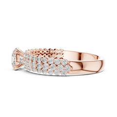 Aurevia Round Brilliant Double-Row Pave Statement Ring