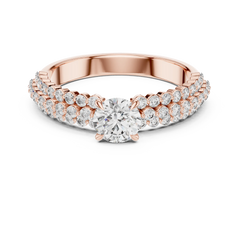 Aurevia Round Brilliant Double-Row Pave Statement Ring