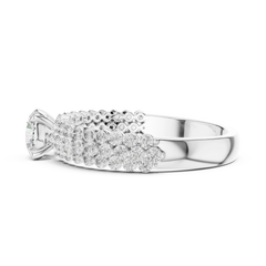 Aurevia Round Brilliant Double-Row Pave Statement Ring