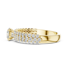 Aurevia Round Brilliant Double-Row Pave Statement Ring