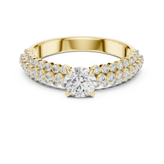Aurevia Round Brilliant Double-Row Pave Statement Ring
