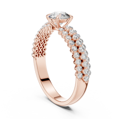 Aurevia Round Brilliant Double-Row Pave Statement Ring